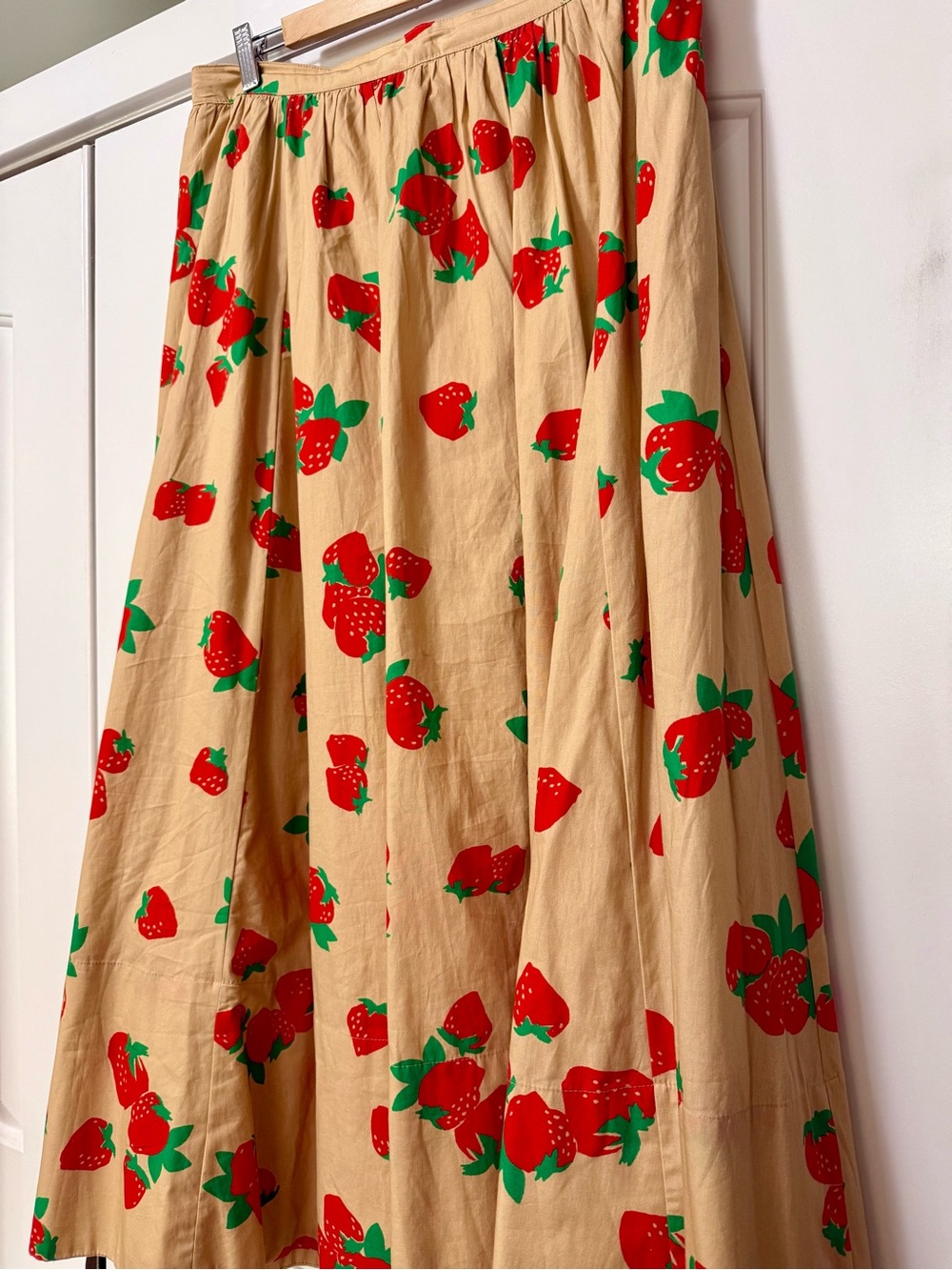 Anthropologie Maeve Jacie Poplin Maxi Skirt in Strawberry Print XL - Picture 5 of 11